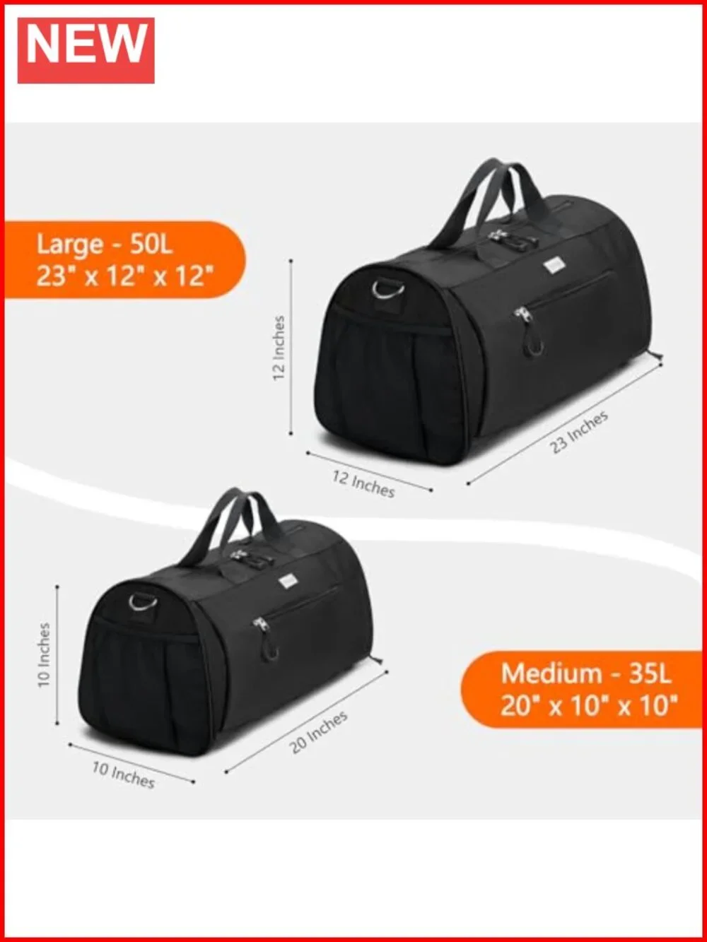 Unisex Duffel Bag with Shoe Compartment & Wet Pocket for Travel Sports Gym